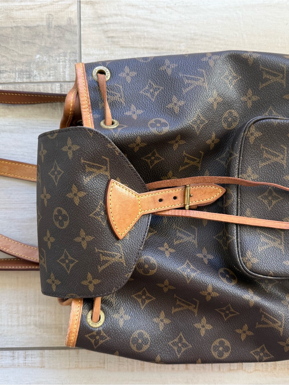 Louis Vuitton Monogram Canvas Montsouris Backpack in Brown and Tan